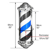 LED Blue Black Stripes Barber Shop Pole 23in - BP846 - GreenLife-Barber Pole